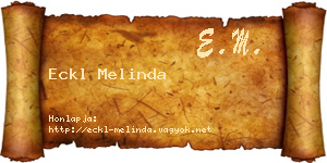 Eckl Melinda névjegykártya